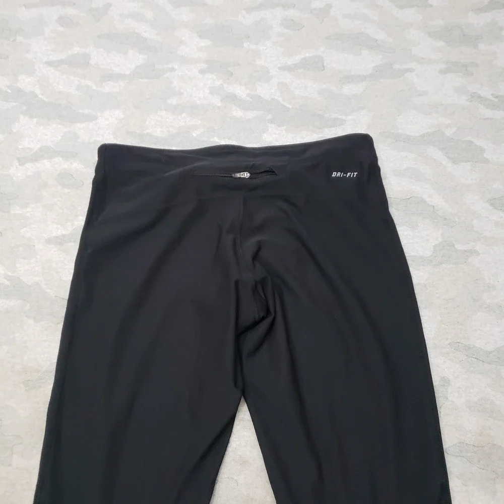 Nike Dri-FIT Leggings Womens Medium Black Drawstring Running Gym Outdoors
